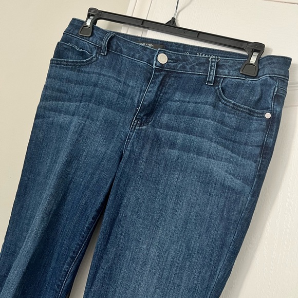 Simply Vera Vera Wang | dark blue straight leg mid rise jeans - 10 - Picture 5 of 8